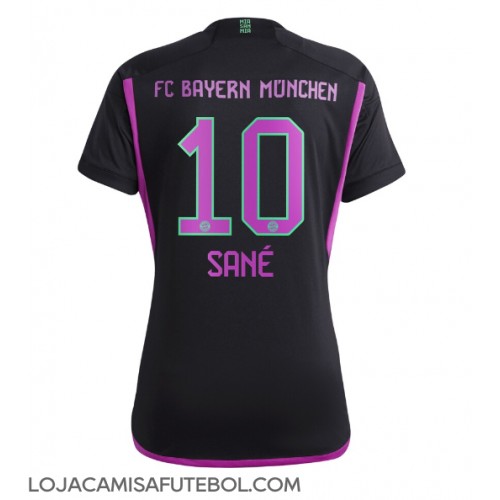Camisa de Futebol Bayern Munich Leroy Sane #10 Equipamento Secundário Mulheres 2023-24 Manga Curta
